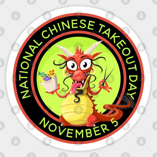 National Chinese Takeout Day, dragon Sticker by HolidayBug